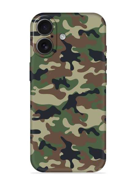 Vibelle- Army Military Camouflage Dark Green Embossed Soft Silicone Case for Apple Iphone 17