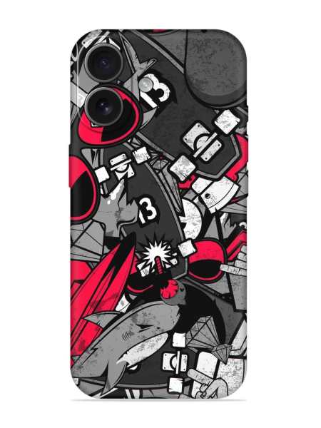 Vibelle- Fictional Doodle Embossed Soft Silicone Case for Apple Iphone 17