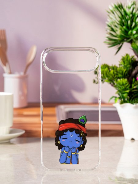 Vibelle- Cartoon-Style Illustration Of Lord Krishna Transparent Printed Mobile Case for Iphone 17 Air