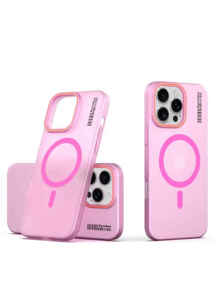 Vibelle- MagSafe Transparent Pink Case For Iphone 15 Pro Max